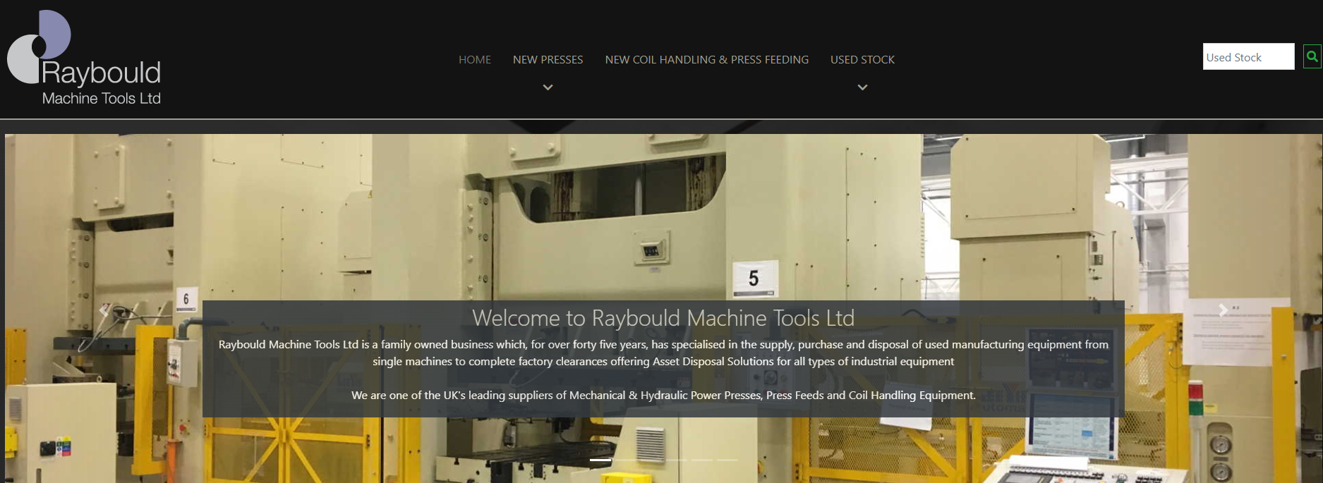 Raybould Machine Tools Ltd Website