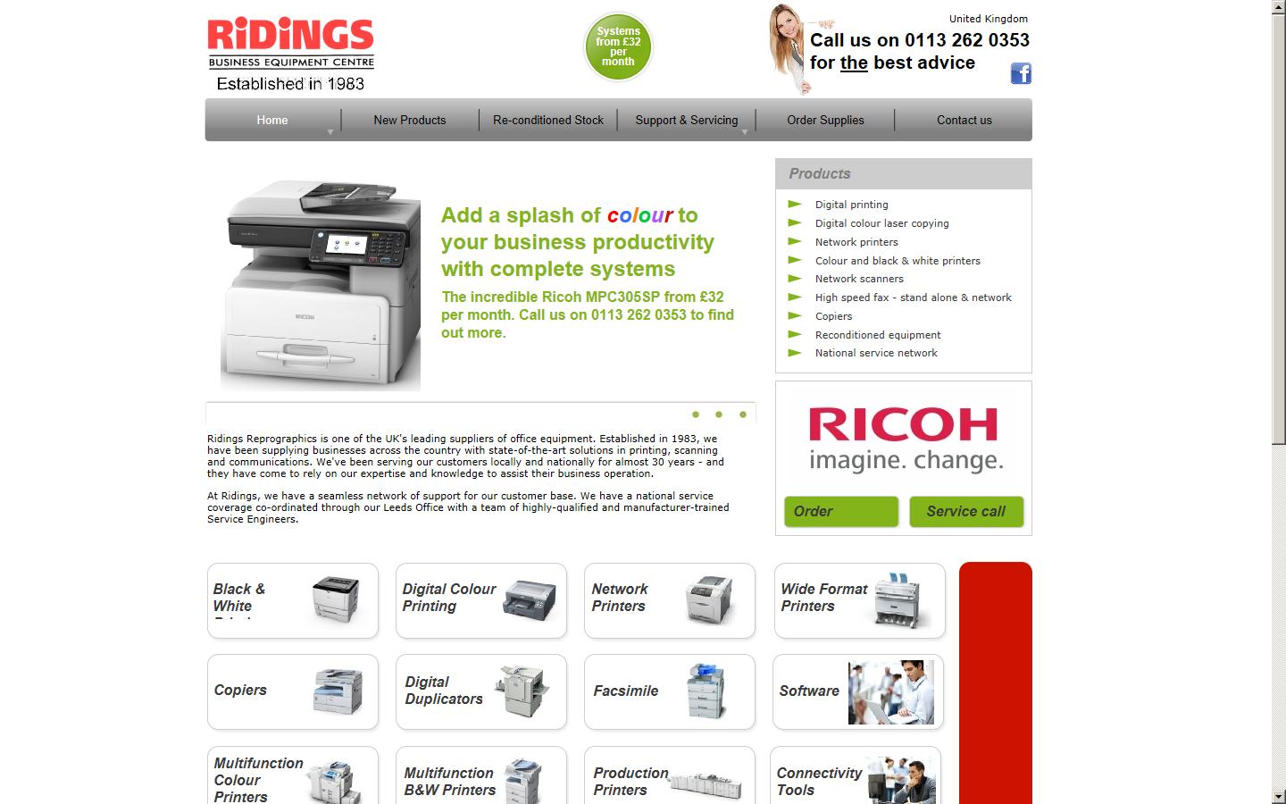 Ridings Reprographics Ltd Website