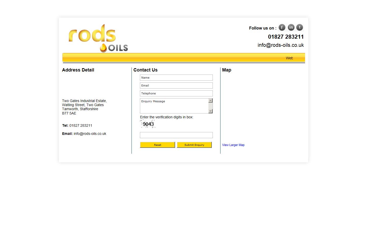 Rods Oils Ltd  Website