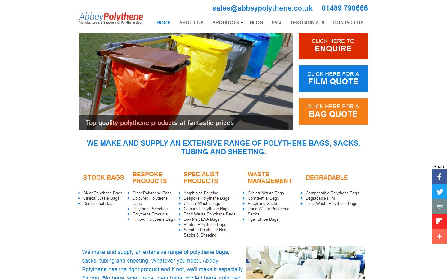 Abbey Polythene Website