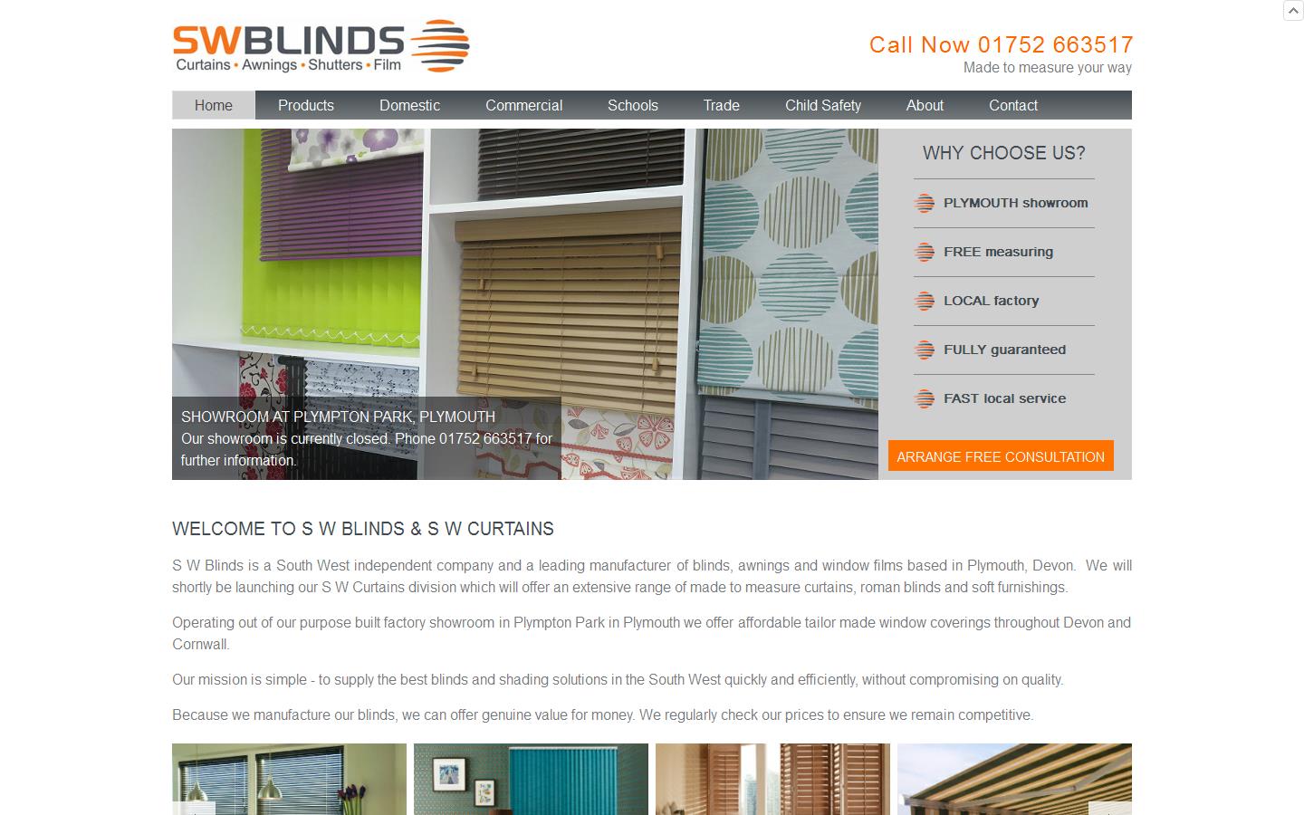 S W Blinds & Interiors Ltd Website