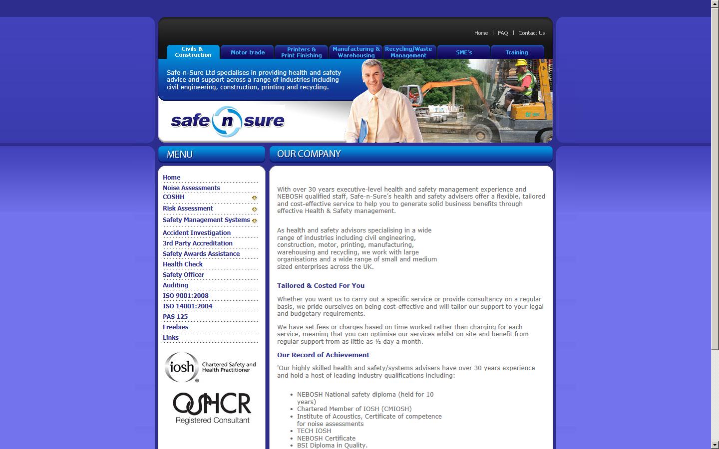 Safe-n-Sure Ltd Website