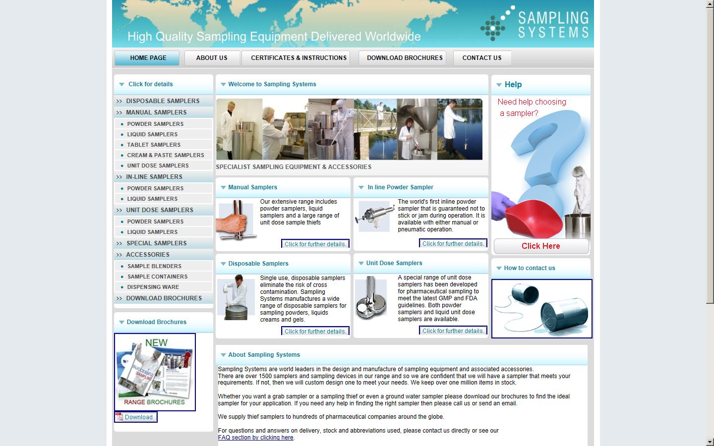 Sampling Systems Ltd  Website