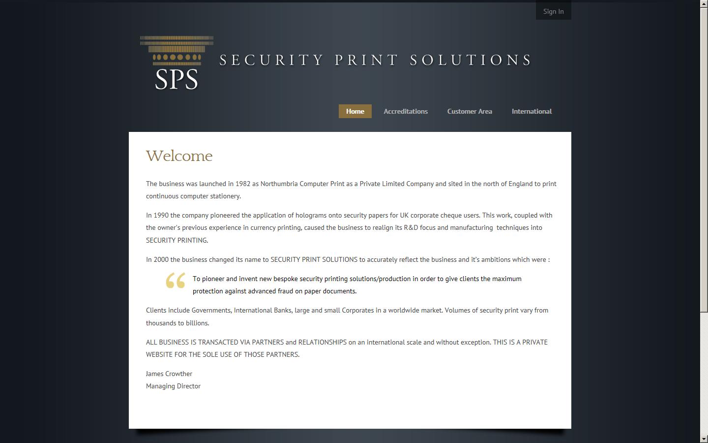 Security Print Solutions Ltd Website