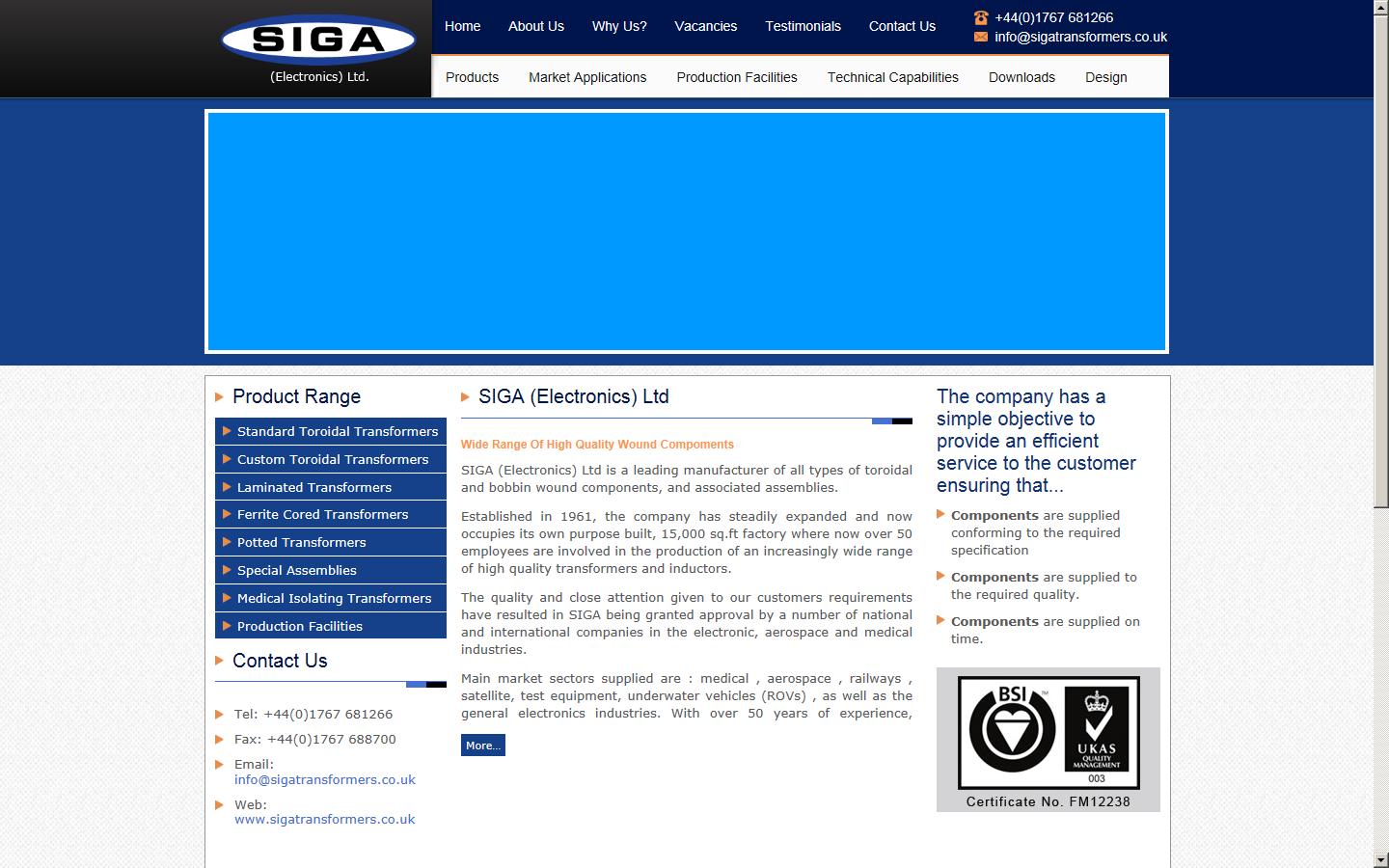 SIGA (Electronics) Limited Website