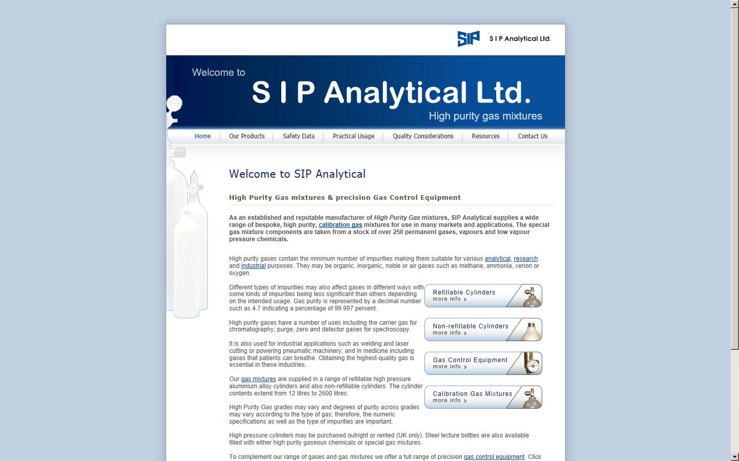 SIP Analytical Ltd Website