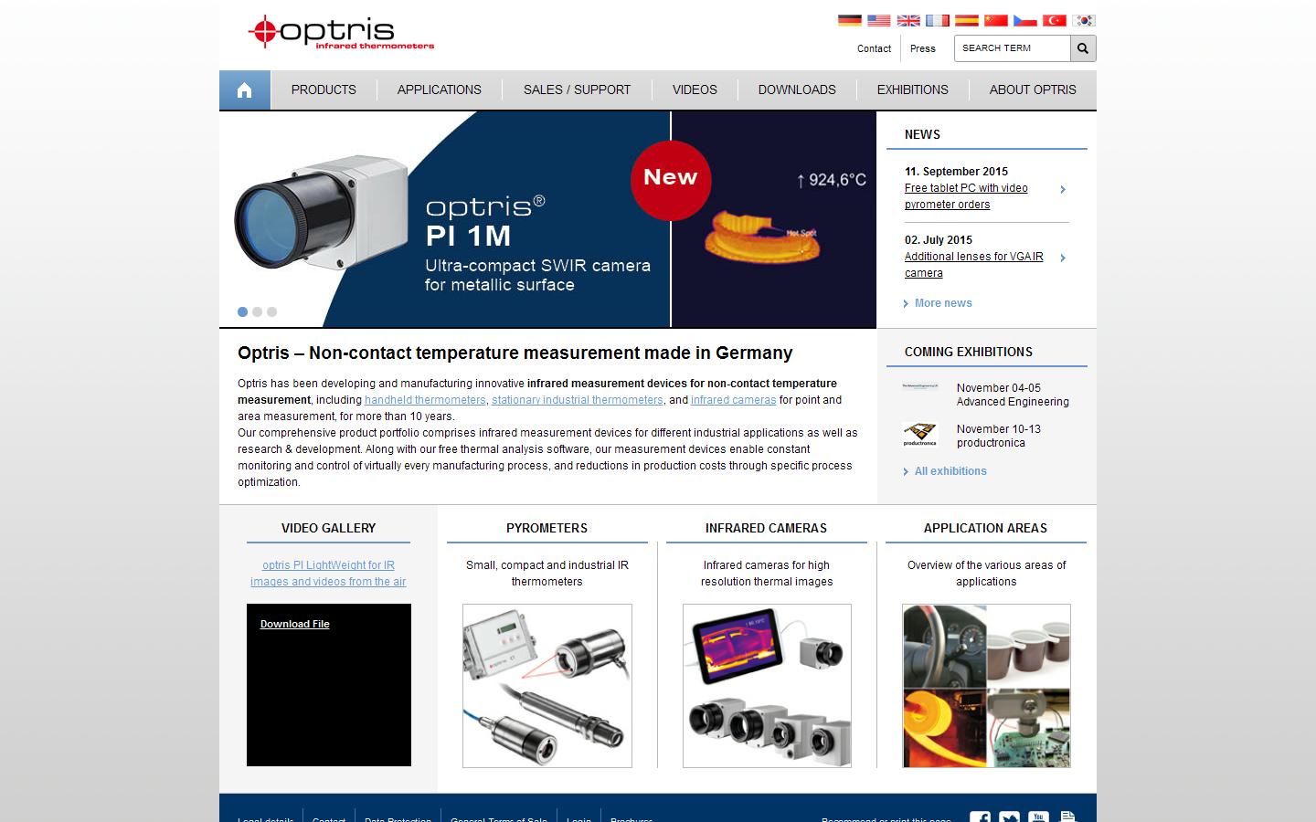 Optris GmbH Website