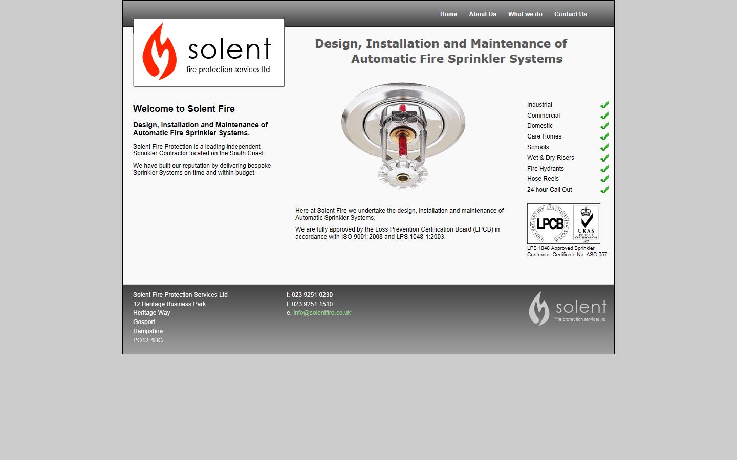 Solent Fire Protection Services Ltd Website