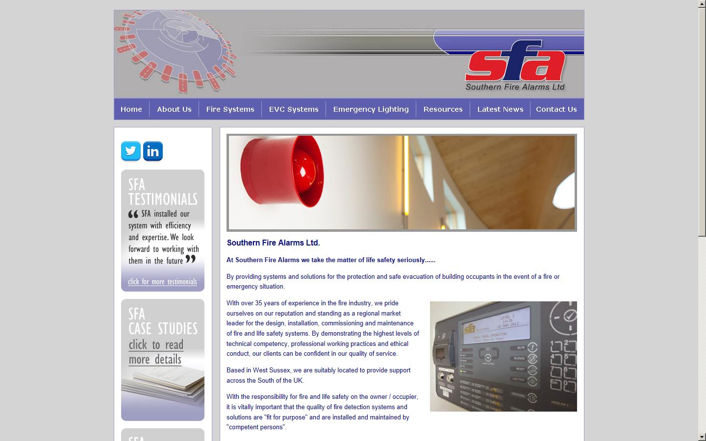 Southern Fire Alarms Ltd Website