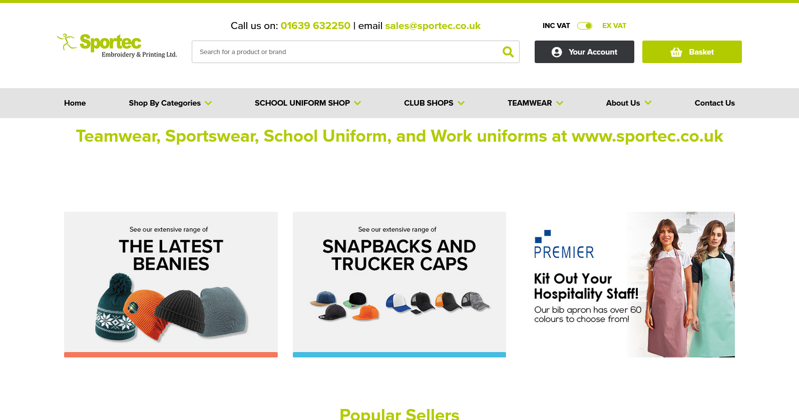 Sportec Embroidery & Printing Ltd Website