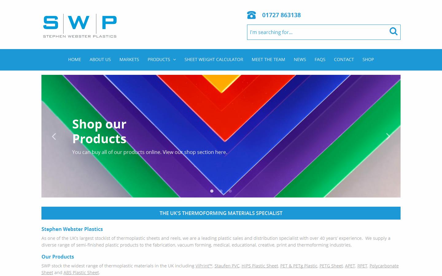 Stephen Webster Plastics Ltd Website