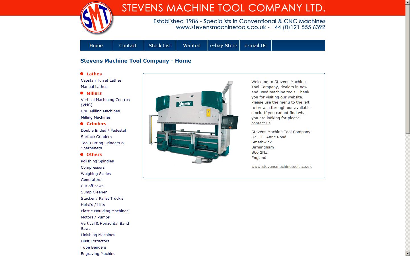 Stevens Machine Tool Company Ltd Website