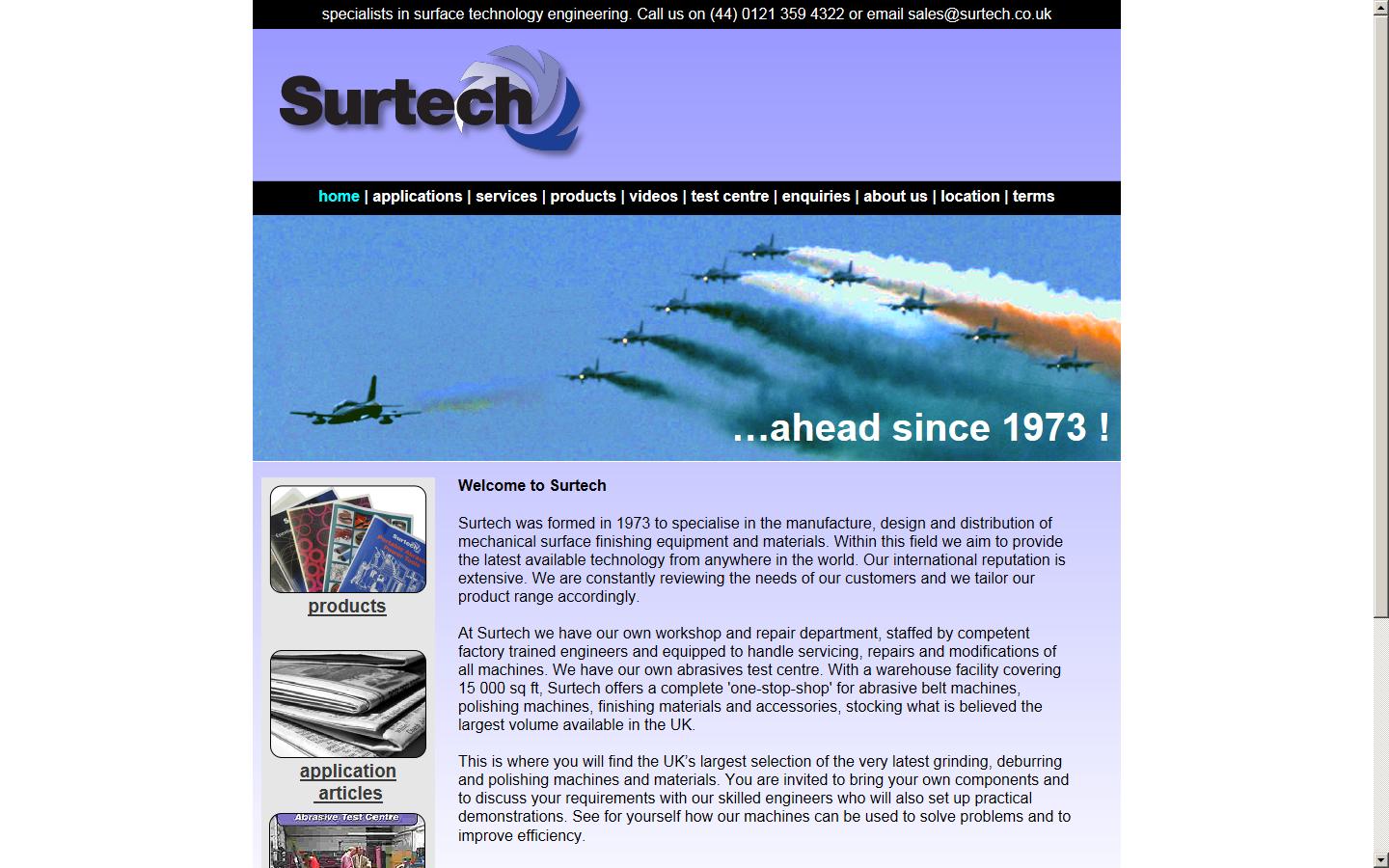 Surface Technology Products Ltd Website