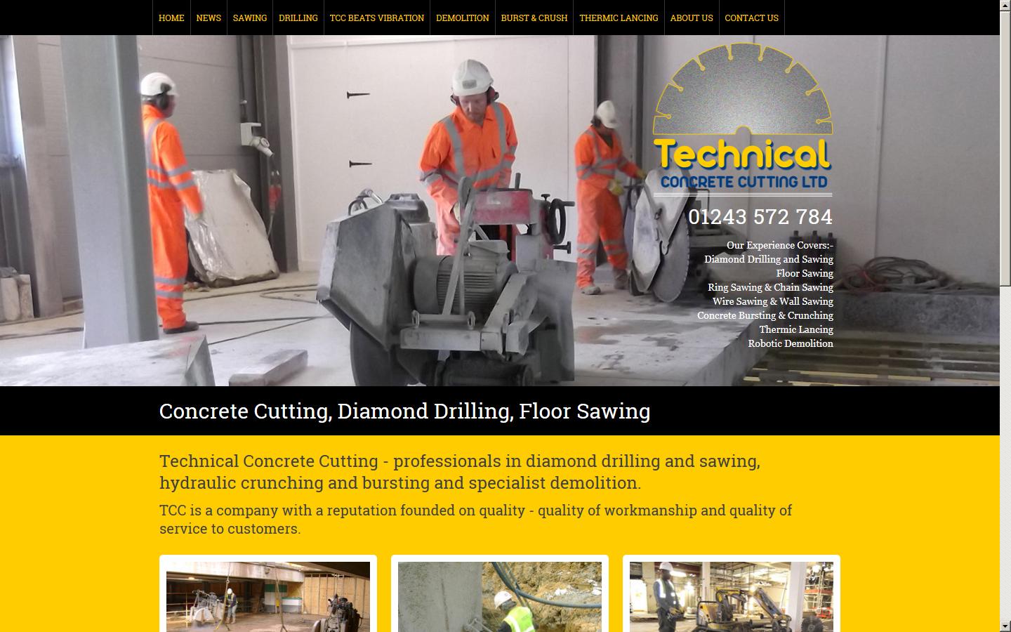 Technical Concrete Cutting Solutions Website