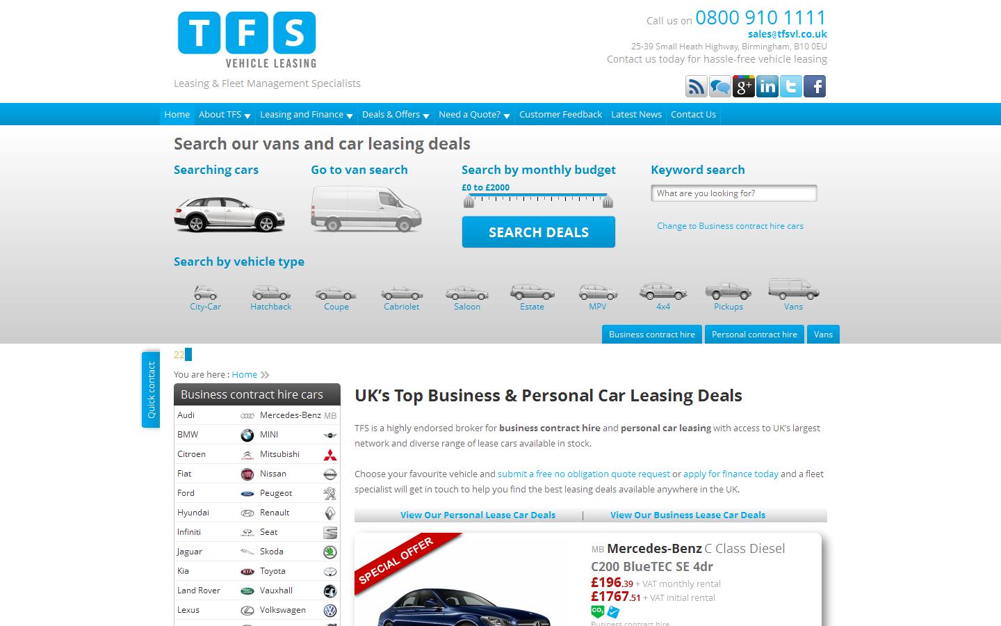 TFS Vehicle Leasing Website