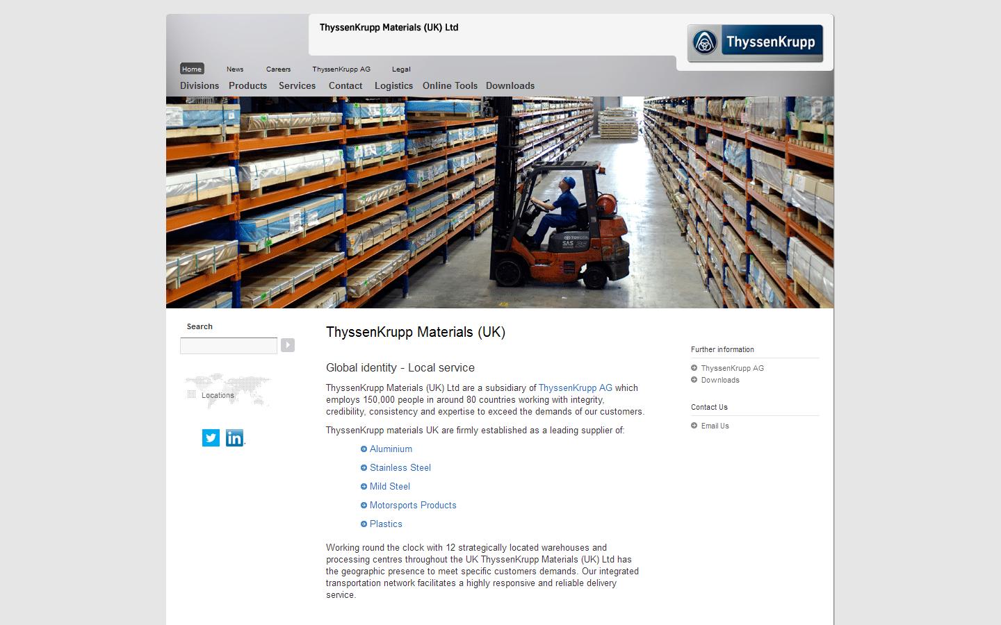 Thyssenkrupp Materials (UK) Ltd Website