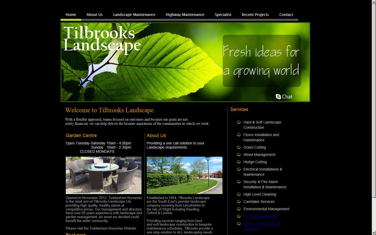 Tilbrooks Landscape Ltd  Website