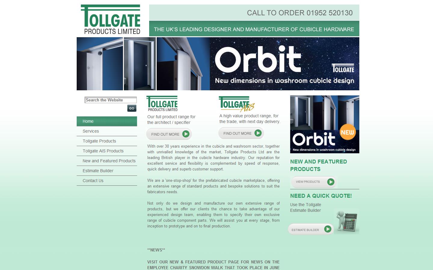 Tollgate Products Limited Website