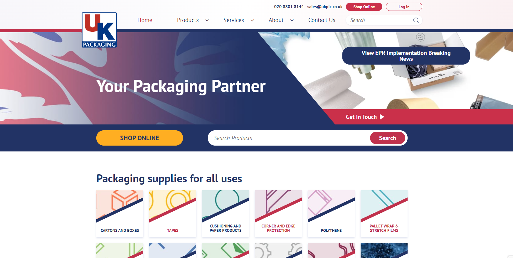 UK Packaging Supplies Ltd Website