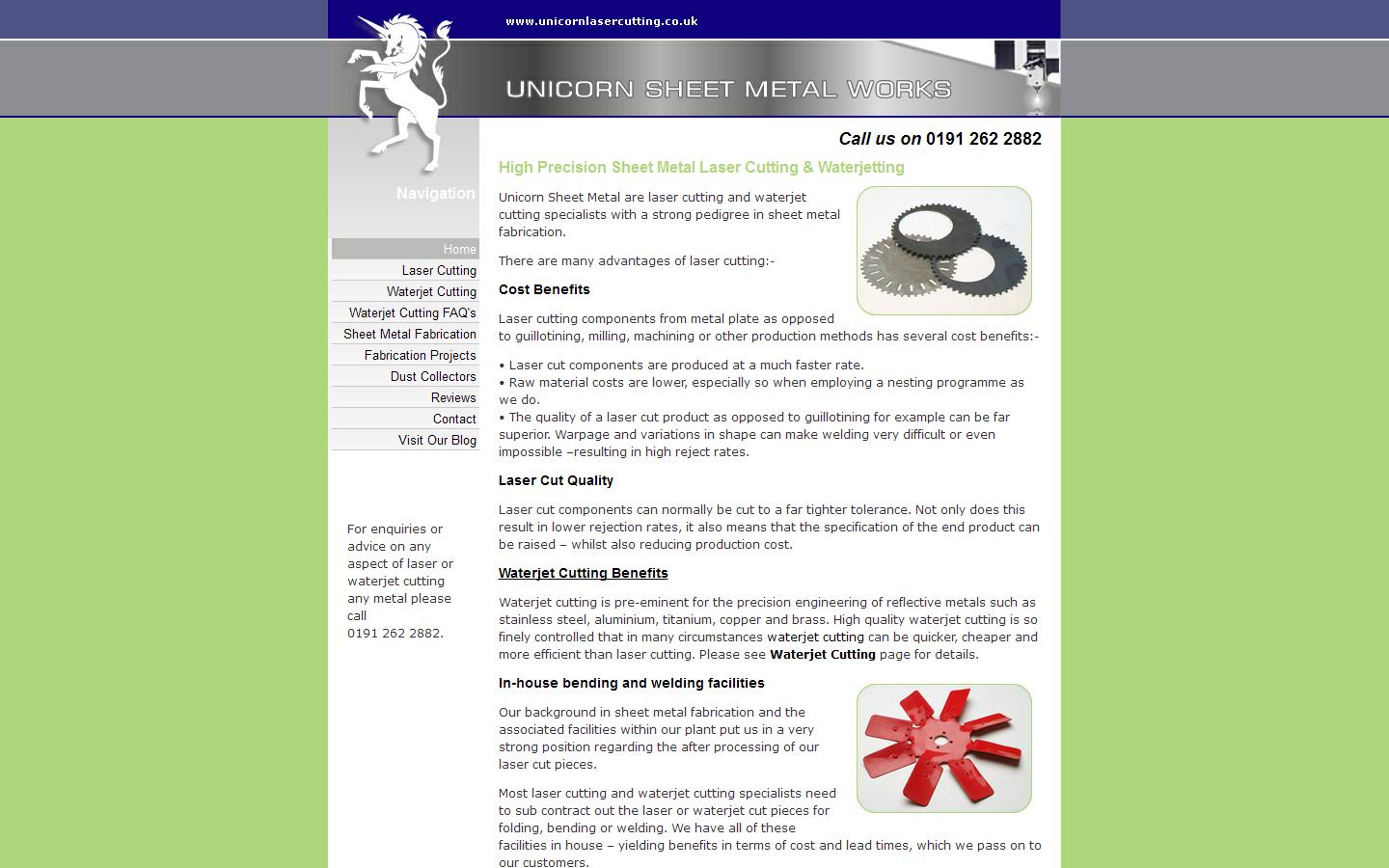 Unicorn Sheet Metal Works Ltd Website