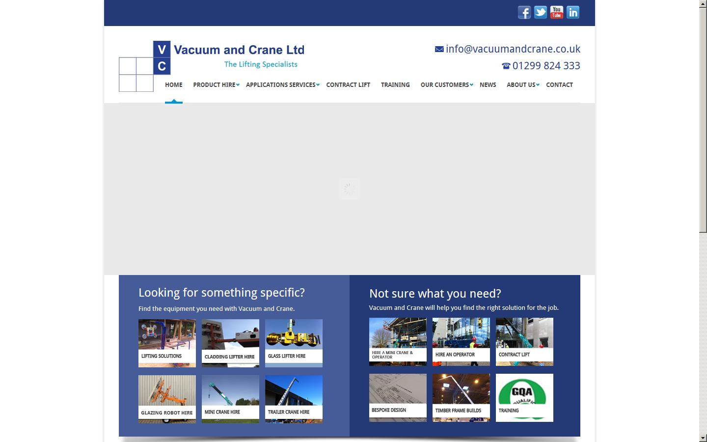 Vacuum & Crane Ltd Website