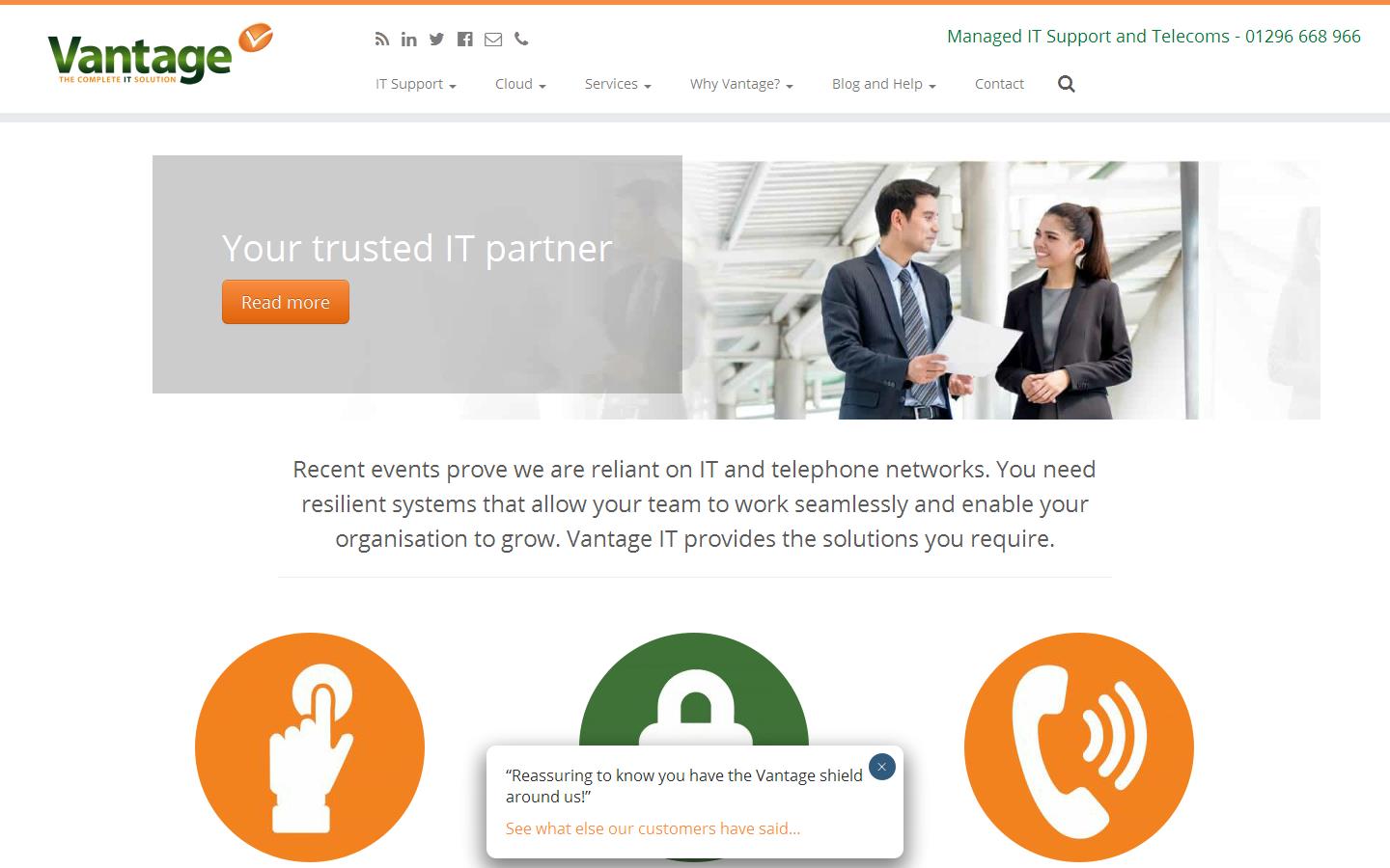 Vantage IT Solutions Ltd Website