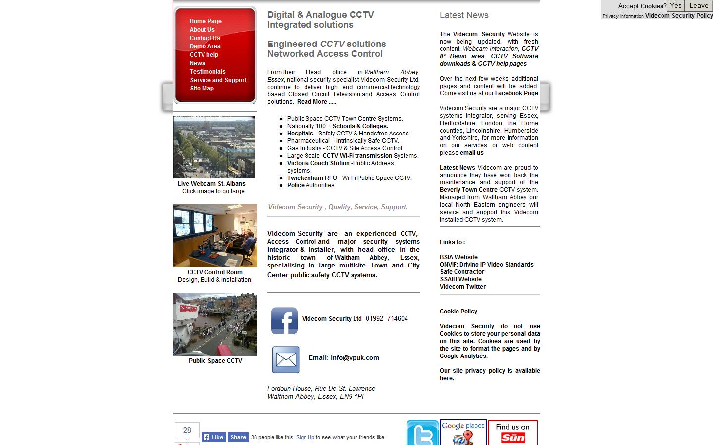 Videcom Security Ltd Website