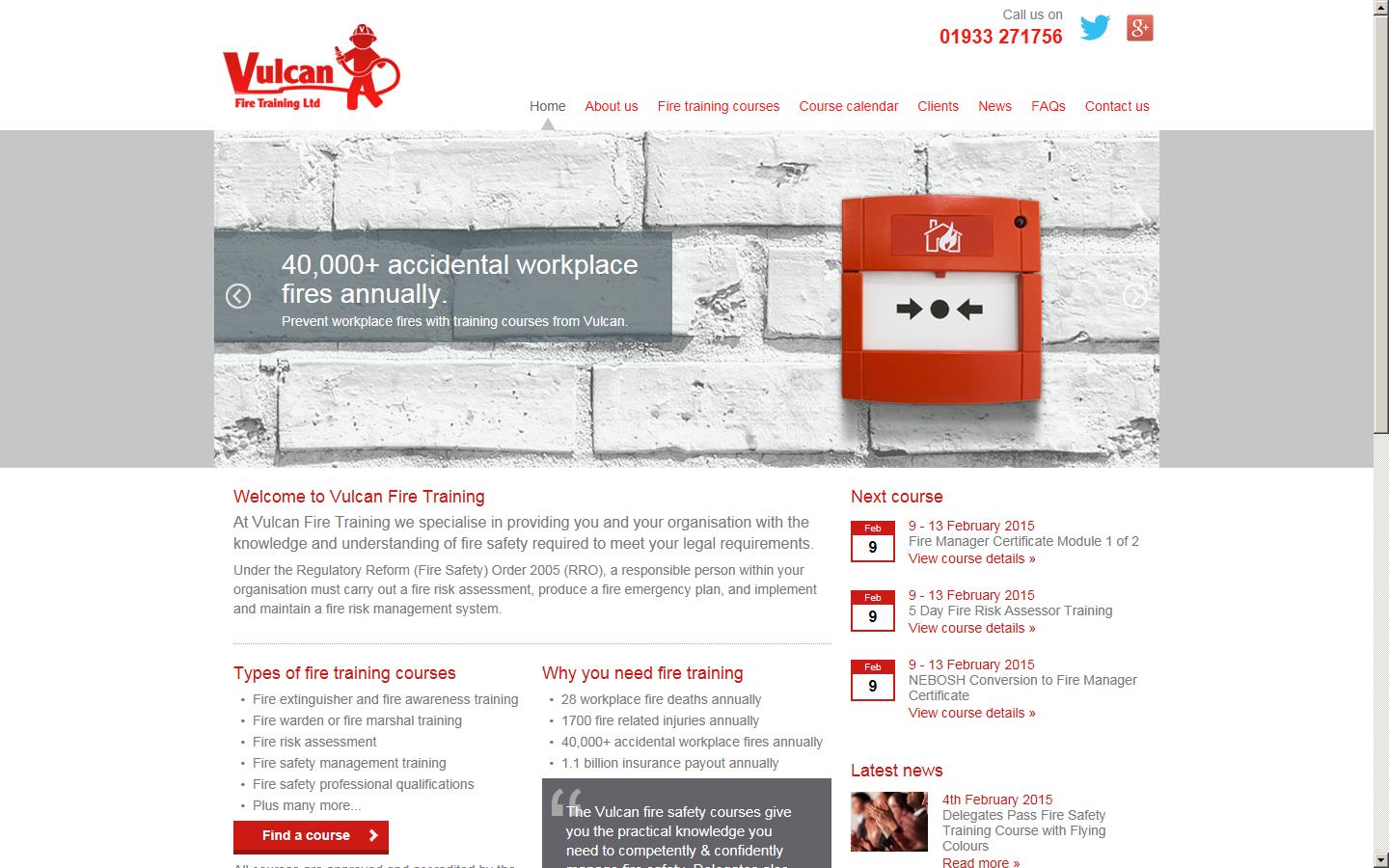 Vulcan Fire Training Co Ltd Website