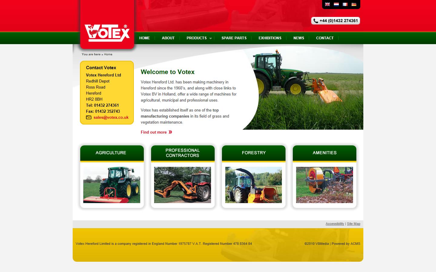 Votex Hereford Ltd Website