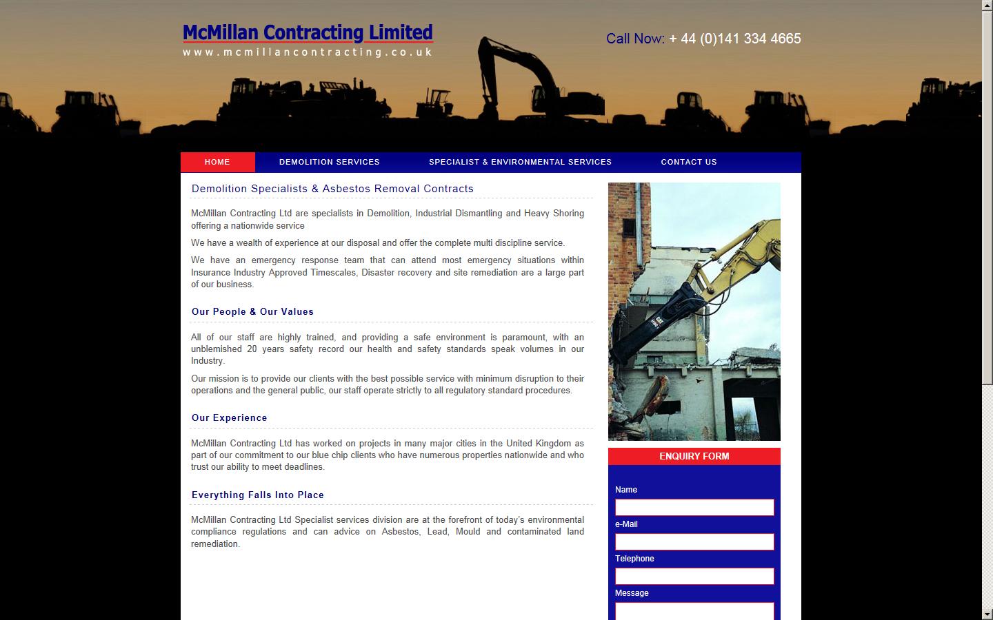 McMillan Contracting Ltd Website