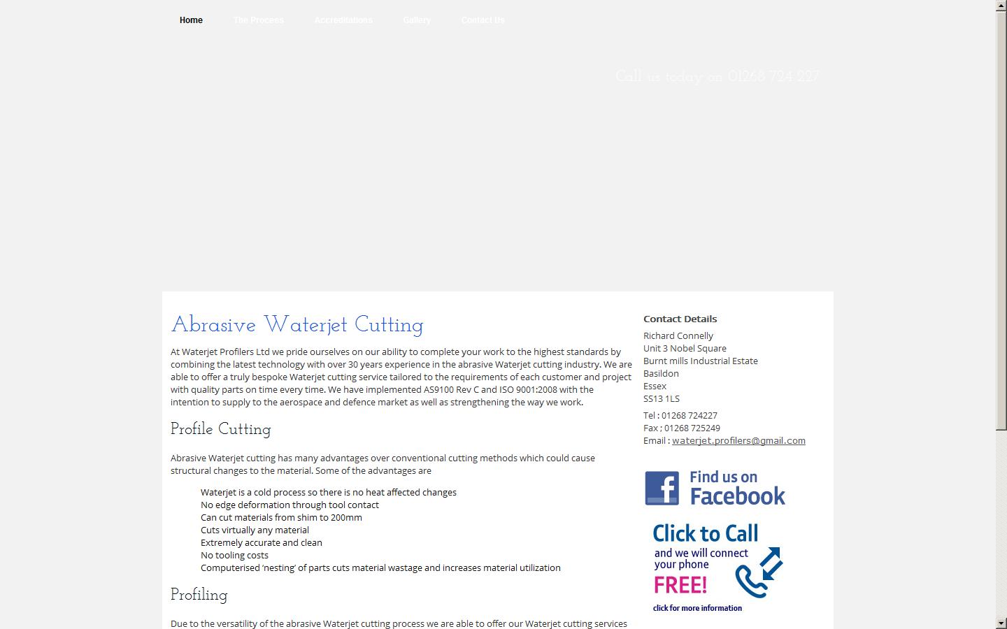 Waterjet Profilers Ltd Website