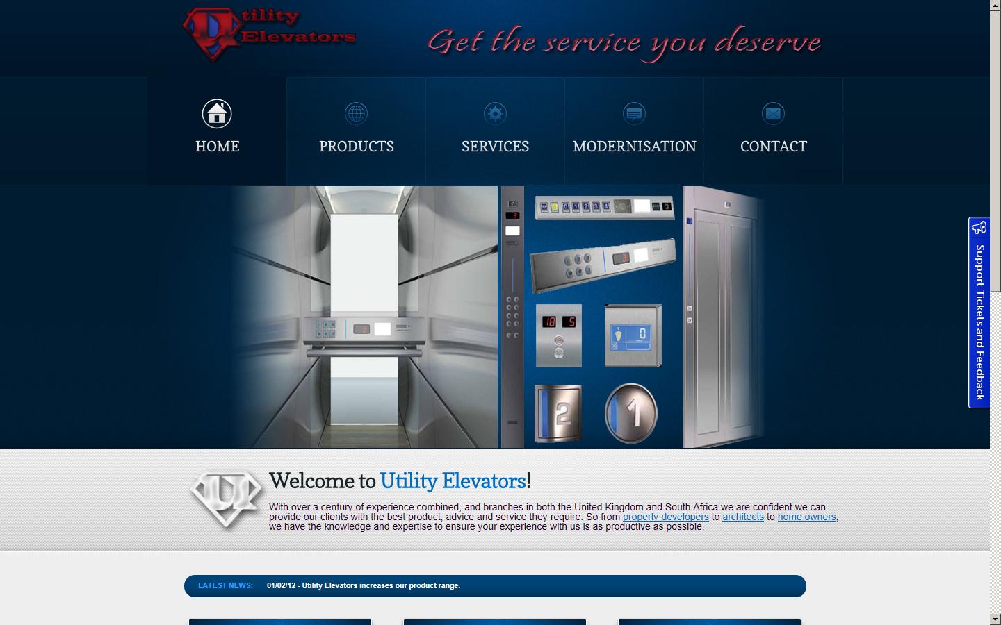 Utility Elevators Website