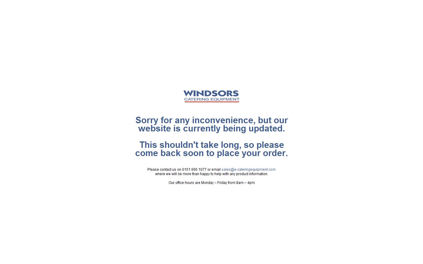 Windsors Catering Equipment (Birkenhead) Ltd  Website