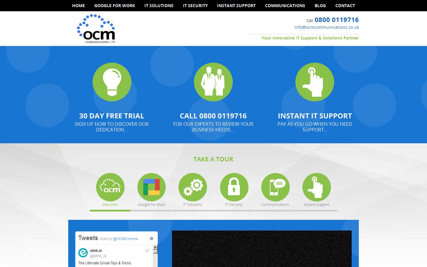 OCM Communications Limited Website