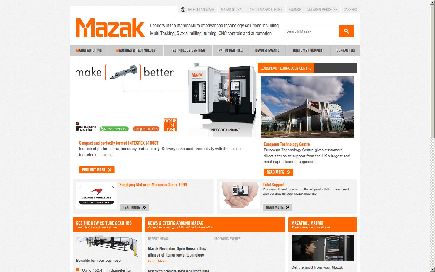 Yamazaki Mazak UK Ltd Website