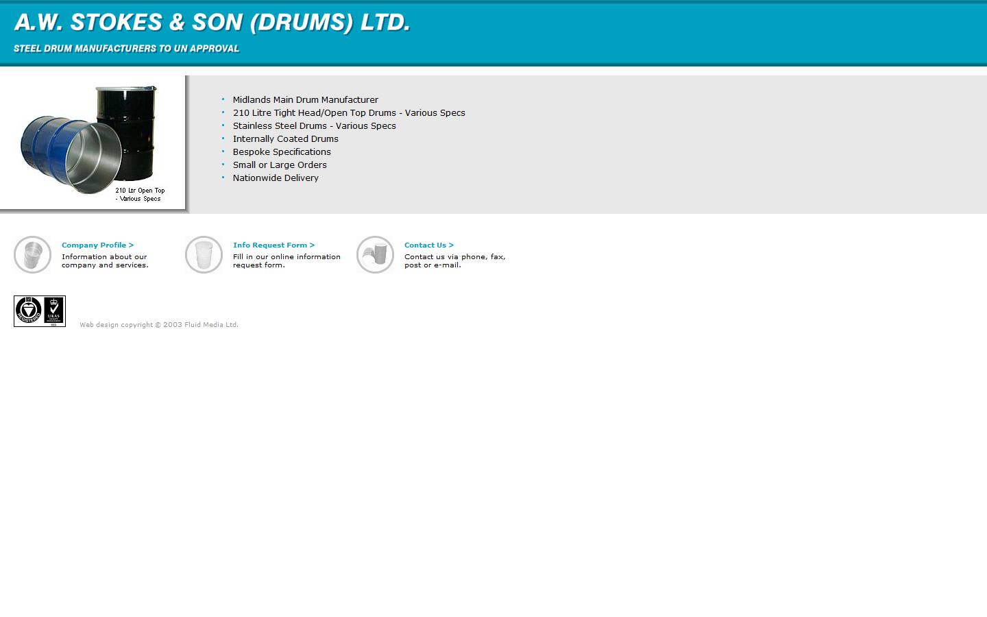 A.W. Stokes & Son (Drums) Ltd Website