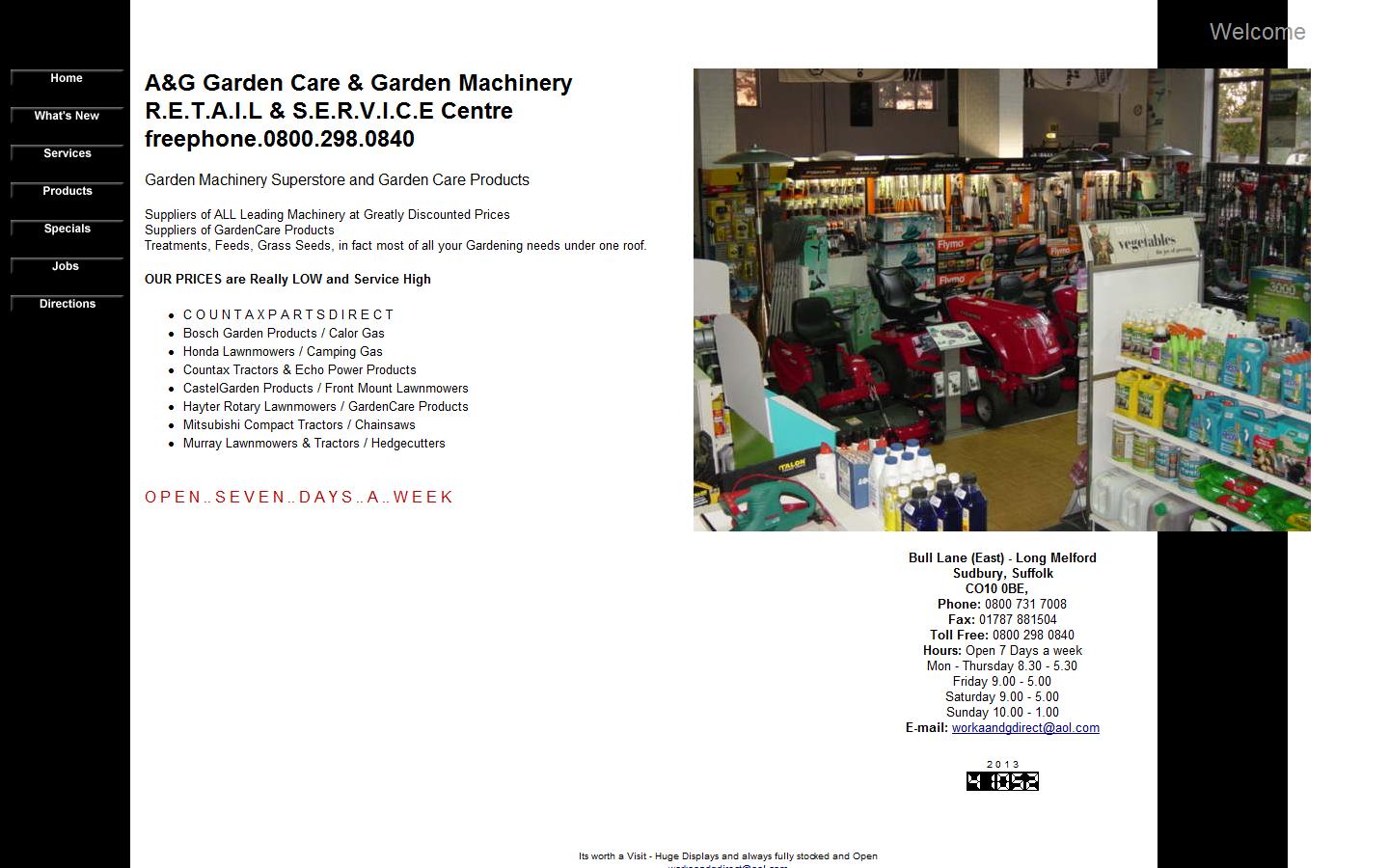 A&G Garden Care & Garden Machinery  Website