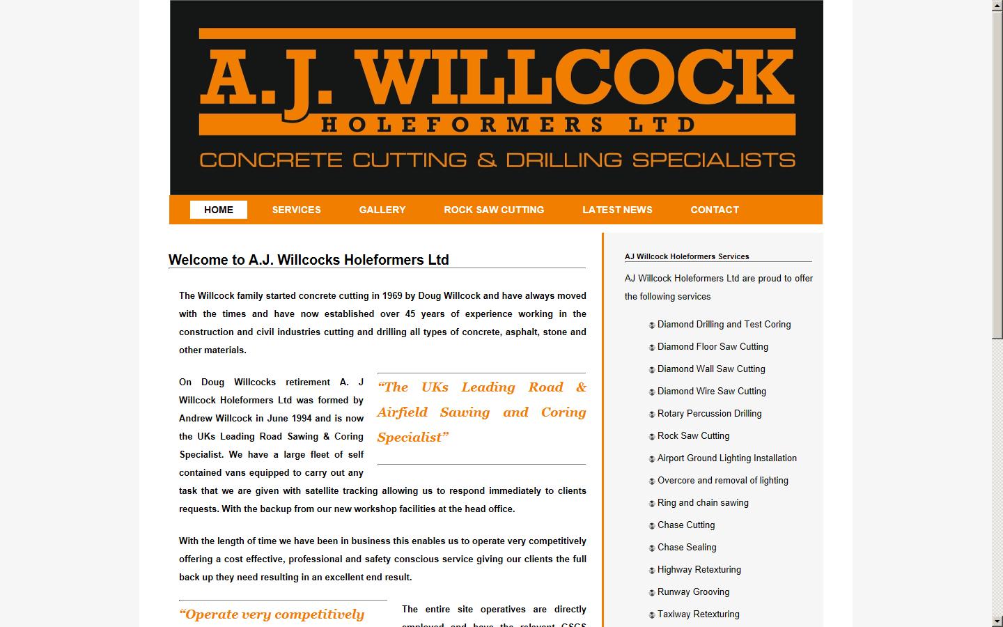 A.J. Willcock Holeformers Ltd Website