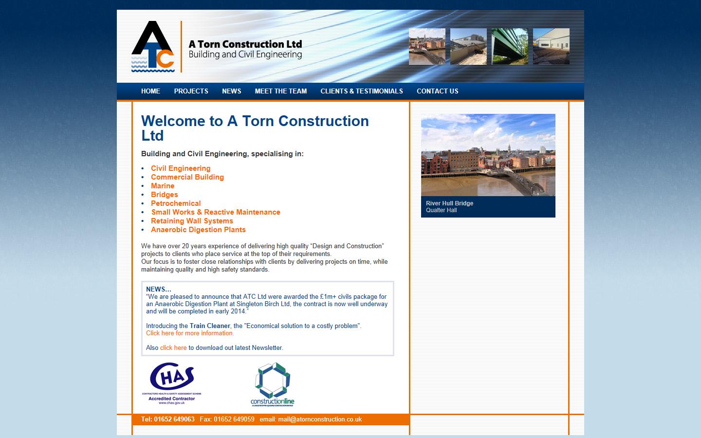 A Torn Construction Ltd Website