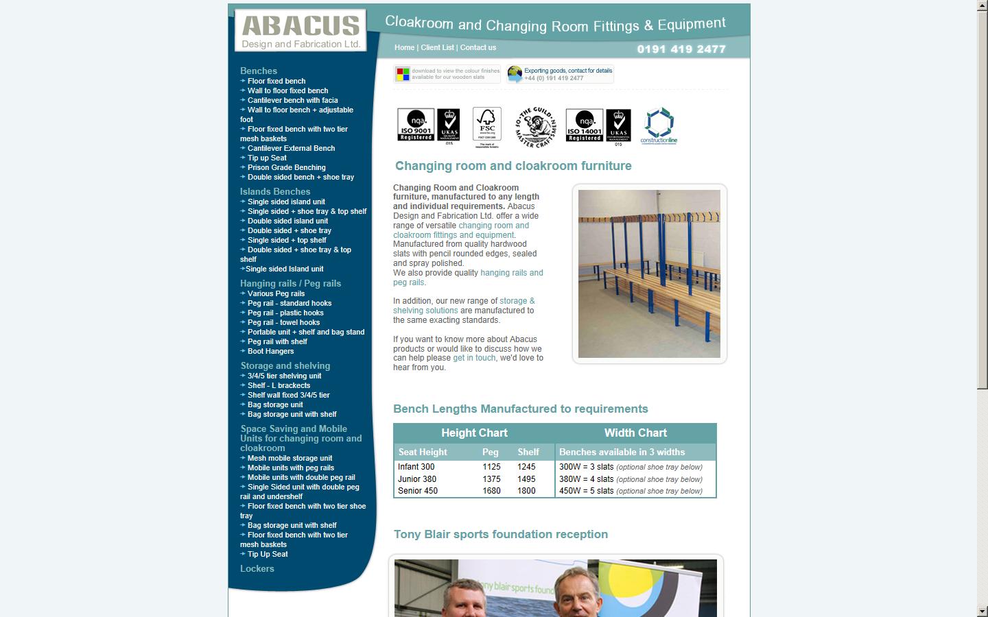 Abacus Design and Fabrication Ltd  Website