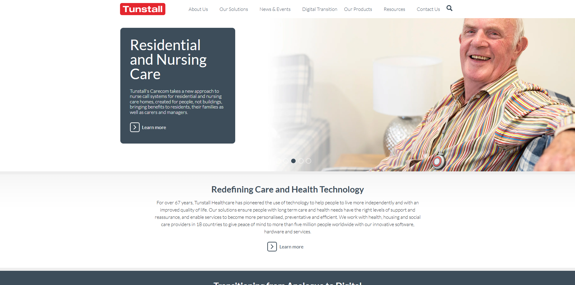 Tunstall Healthcare Website