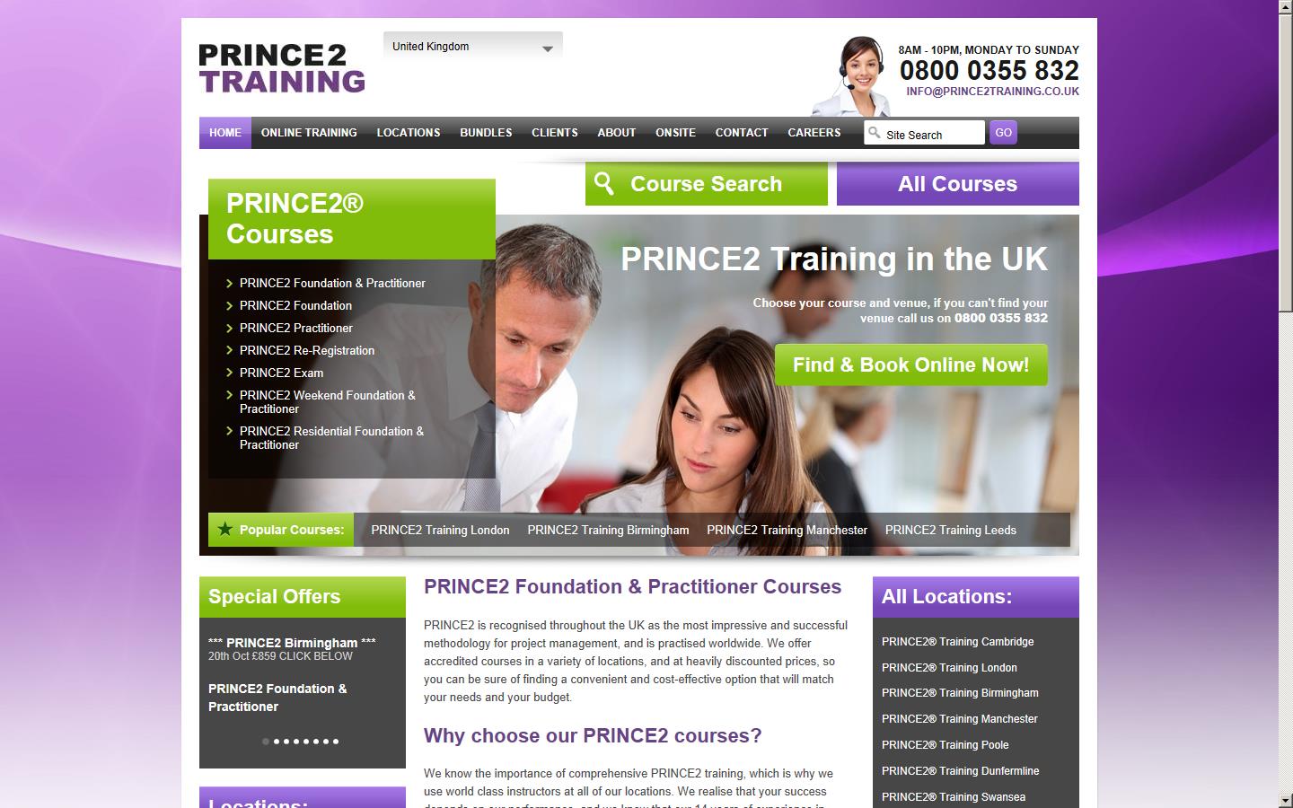 Prince2 Training London Website