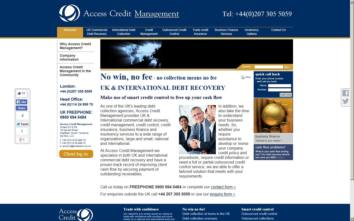 Access Credit Management Website