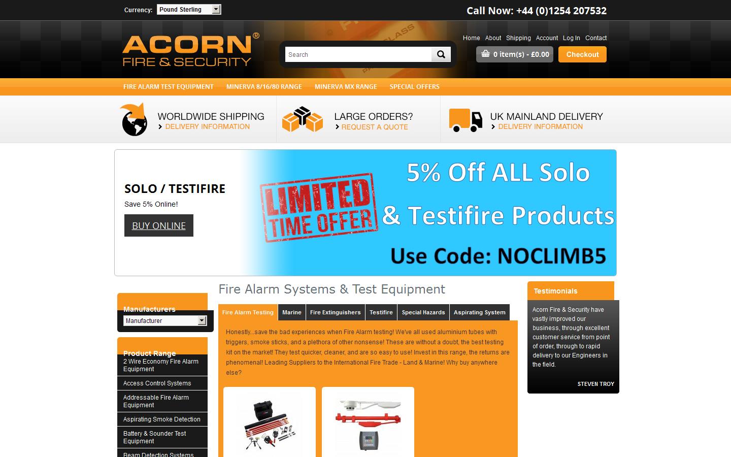 Acorn Fire & Security Ltd Website