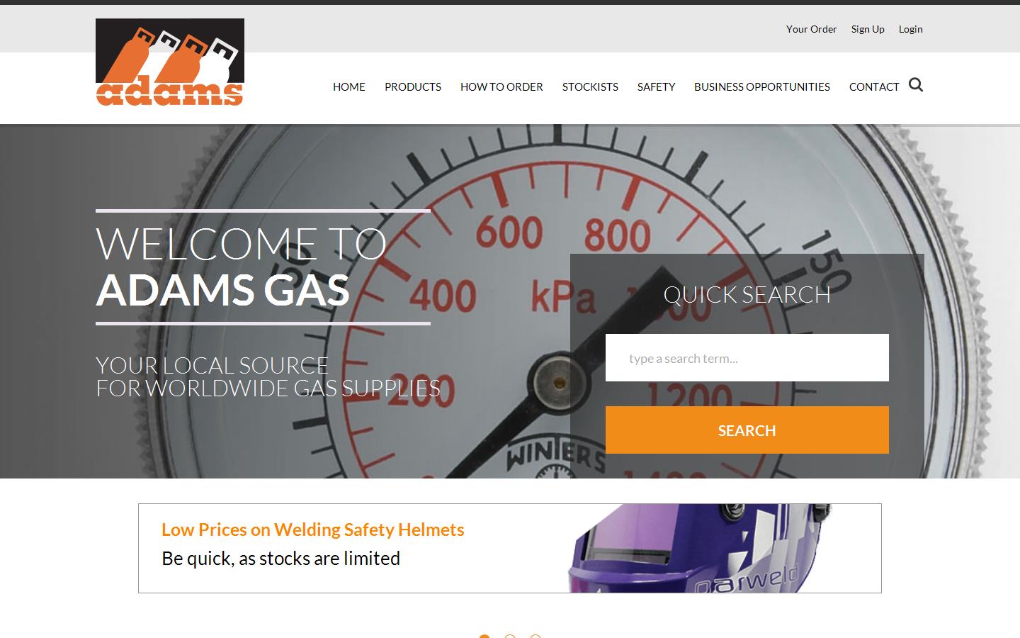 Adams Gas  Website