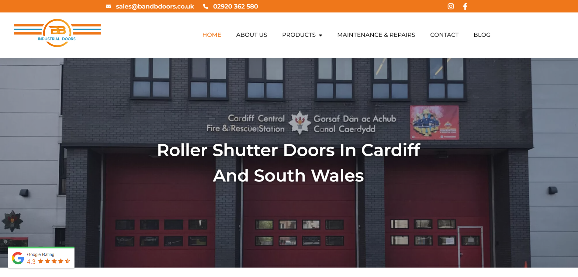 B & B Industrial Doors Ltd Website