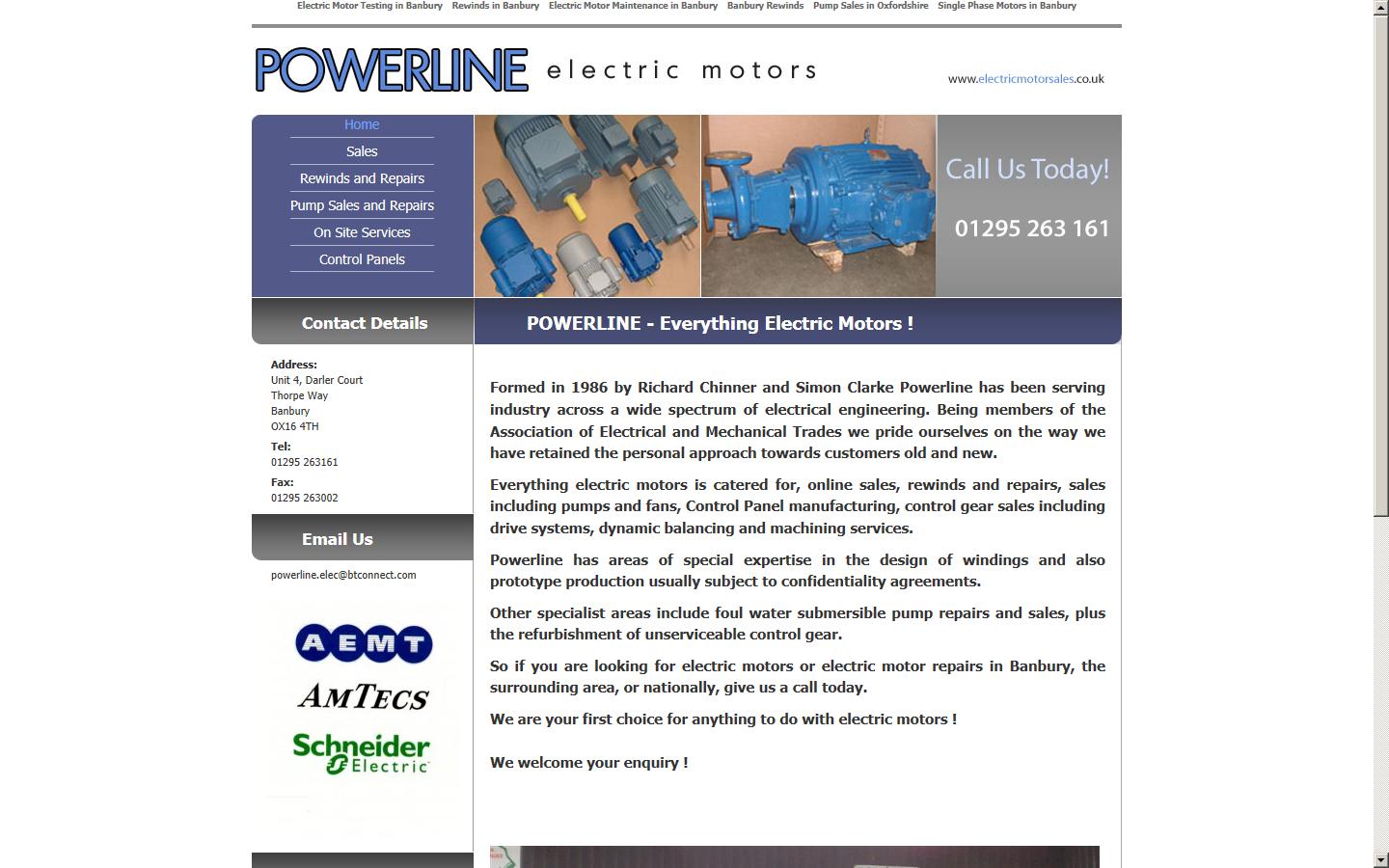 Powerline Electric Motors Website