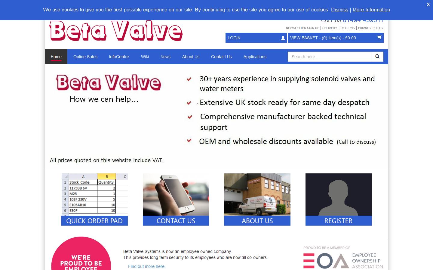 Beta Valve Systems Ltd Website