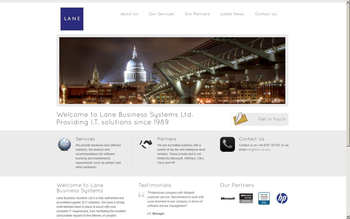 Lane Business Systems Ltd Website