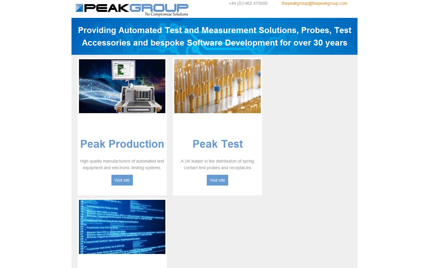 Peak Test Services Ltd Website